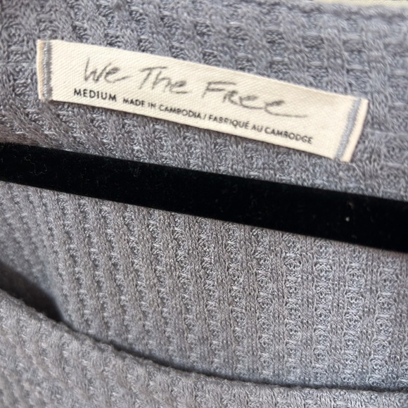 We the Free Free People Gray North Shore Long sleeve Thermal Top - sz M - Picture 12 of 12